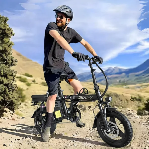 DEEPOWER Folding Electric Bike - 48V 17.5Ah Battery - Image 4