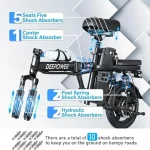 DEEPOWER Folding Electric Bike - 48V 17.5Ah Battery - Image 6